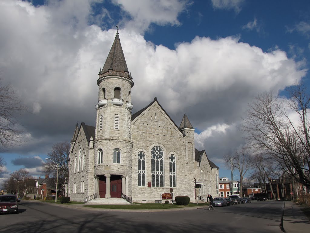 Chalmers Church began in 1840 in association with the Free Church of Scotland. This church was built in 1849 to 1888. It joined the United Church of Canada in 1925. This corner lot gives an unobstructed view of this beautiful structure. by Steve Manders