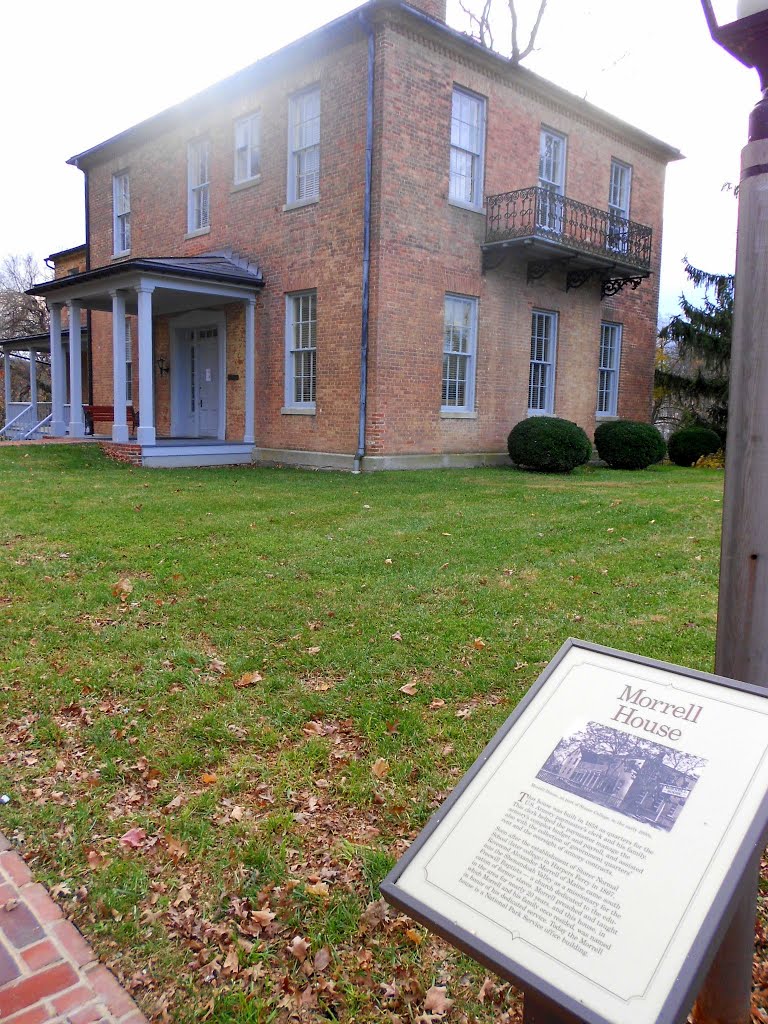 Morrell House marker, Harpers Ferry National Historical Park Headquarters, 485 Fillmore St, Harpers Ferry, WV 25425, built 1857 by Midnight Rider