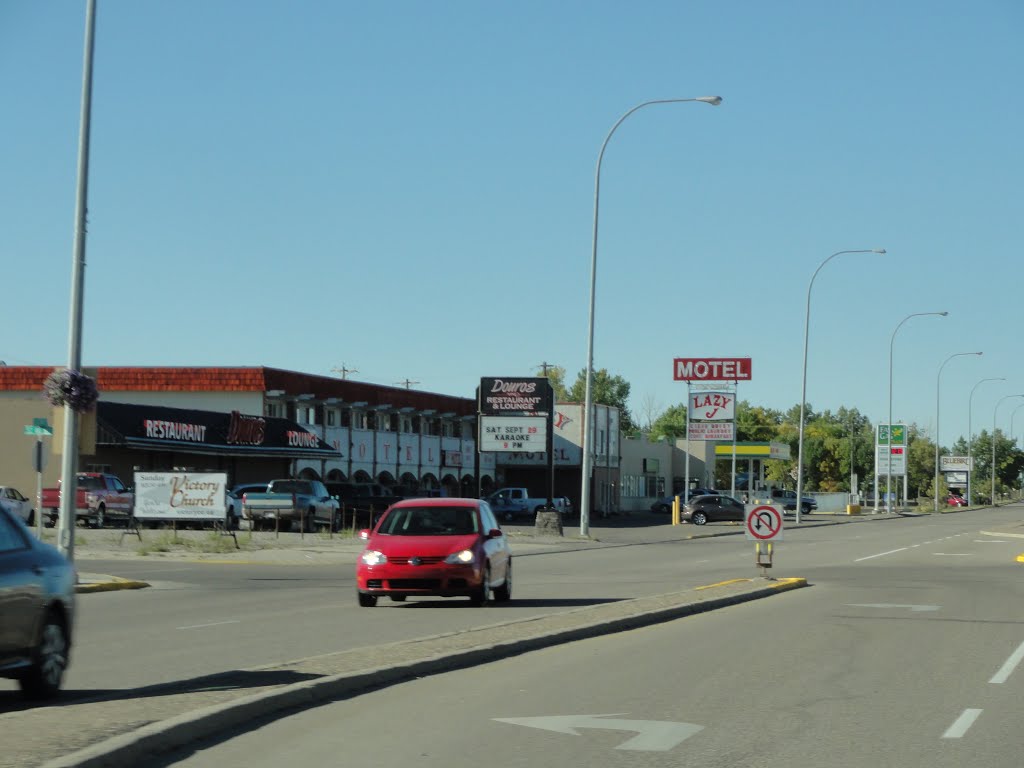 Center of Claresholm small Prairie Town Southern Alberta..! 2012. by Tony Sterl