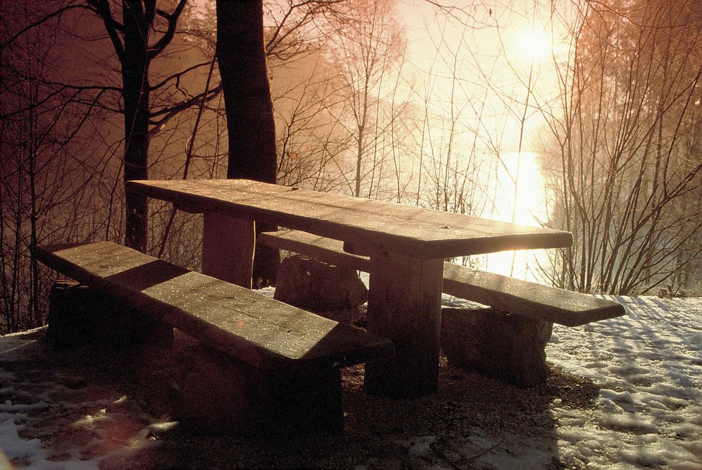 Sonnenaufgang am Herrenbachsee III by Roland Freudenreich