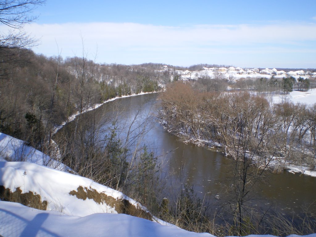 The Grand River from Homer Watson Park lookout after snowstorm by Gary Walsh