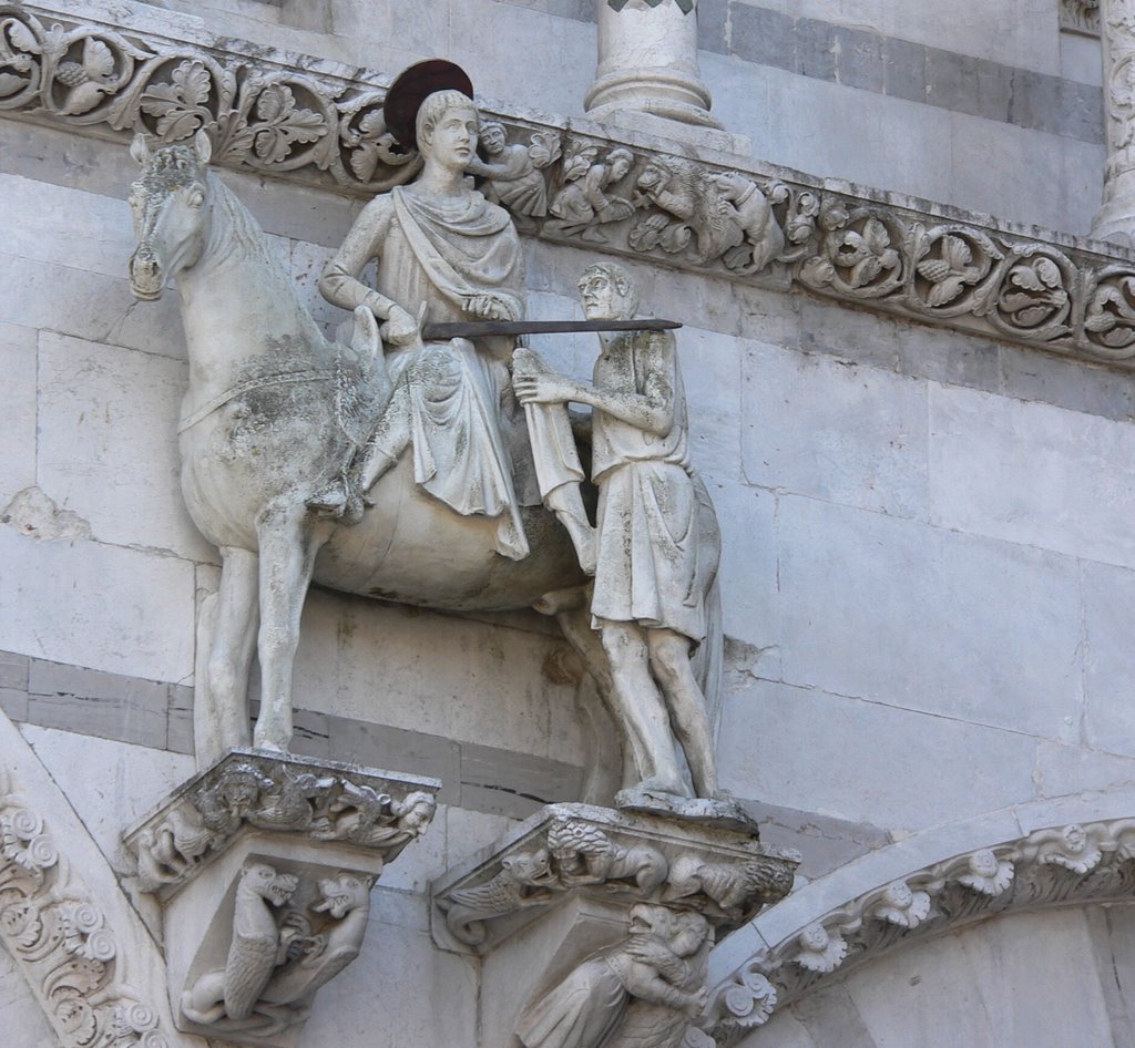 Lucca. Duomo di St. Martino. St. Martin sharing his cloak with a beggar by thor☼odin™