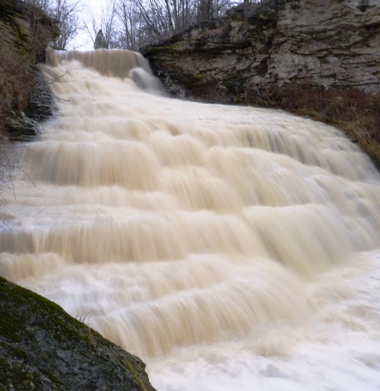 Beamer Falls (at High Flow) in Grimsby in the Region of Niagara by Joseph Hollick