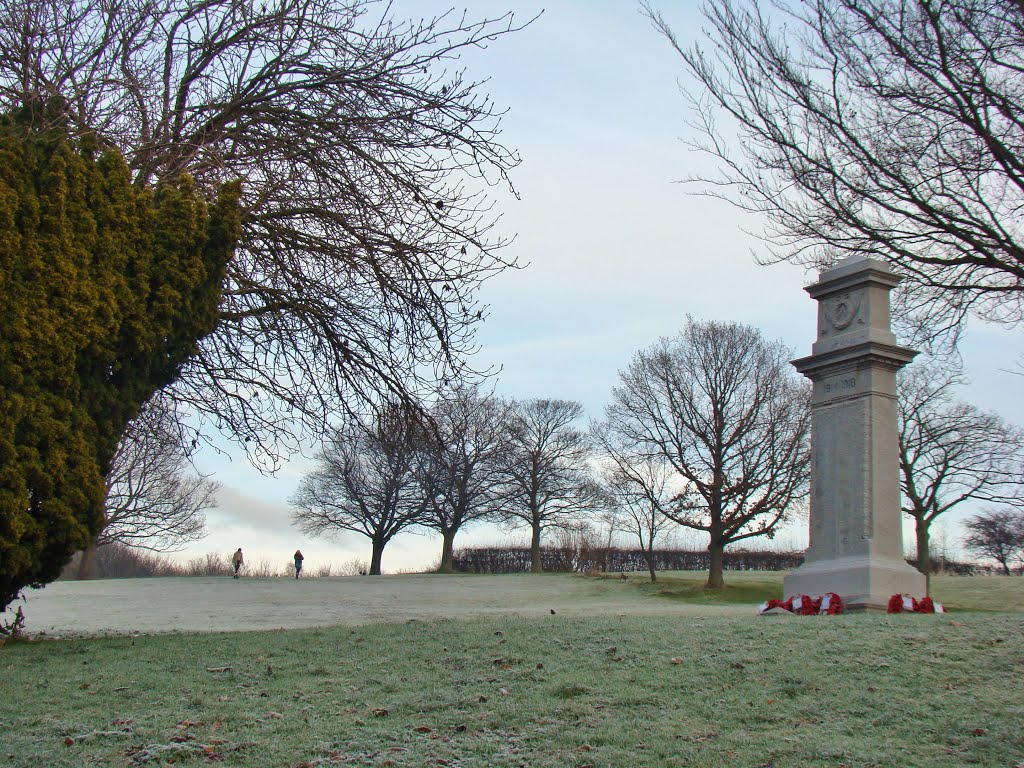 War memorial in a frosty Chapeltown Park, Sheffield S35 by sixxsix