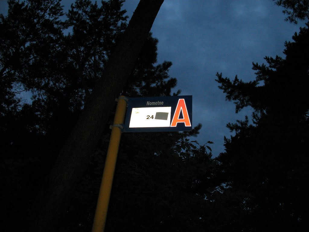 Old design bus stop sign, now doesn't exists., Rīga by Rudolph LV