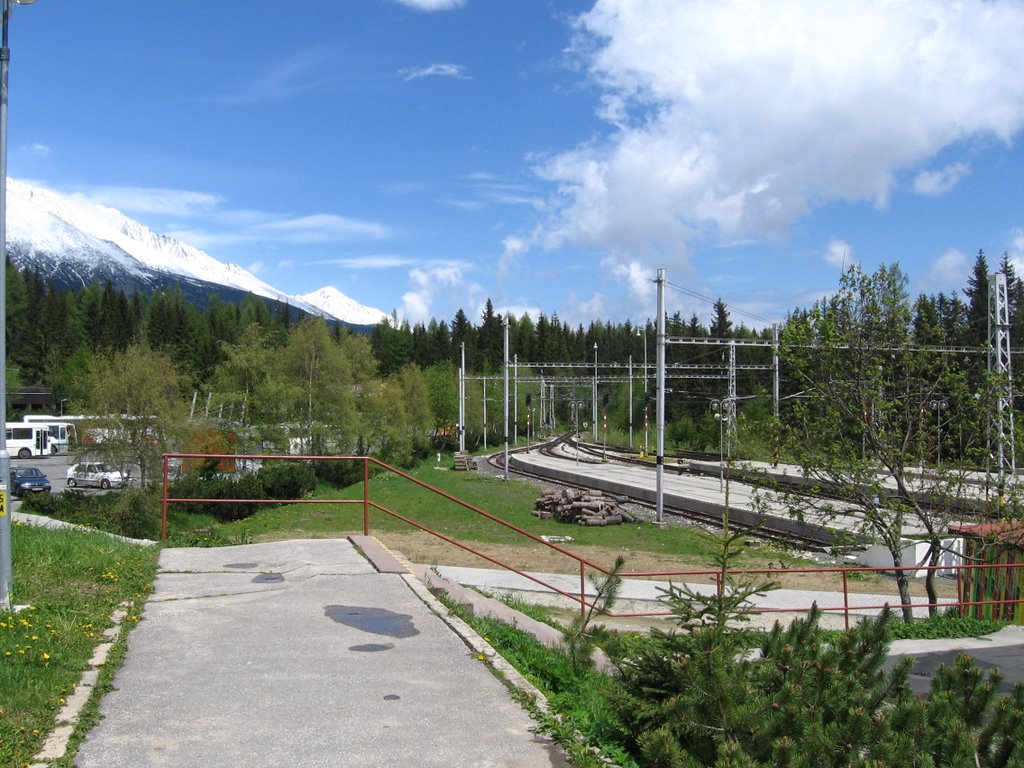 Strbske Pleso. Railway along High Tatra mountains by Erglis V