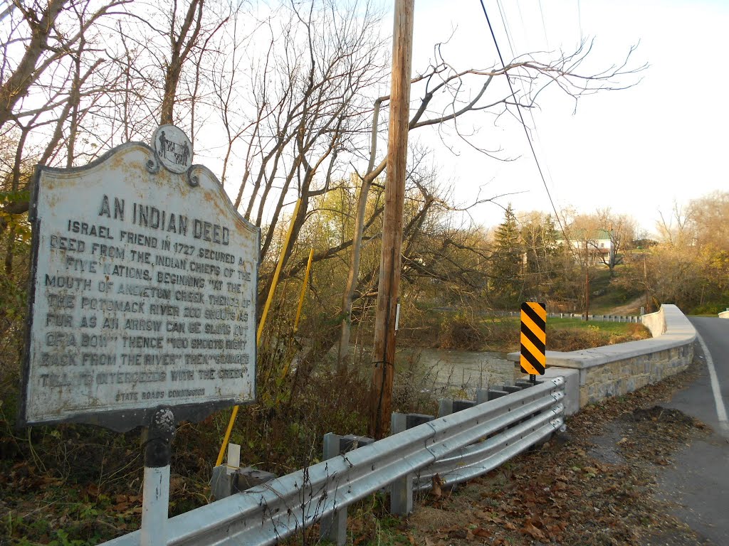 An Indian Deed marker. Antietam Iron Works Bridge, Antietam MD by Midnight Rider