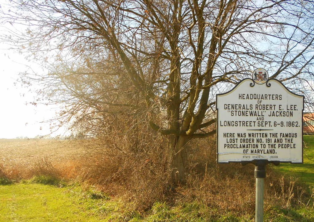 Headquarters of Generals Robert E. Lee “Stonewall” Jackson and Longstreet marker, Monocacy National Battlefield, 5201 Urbana Pike, Frederick, MD by Midnight Rider