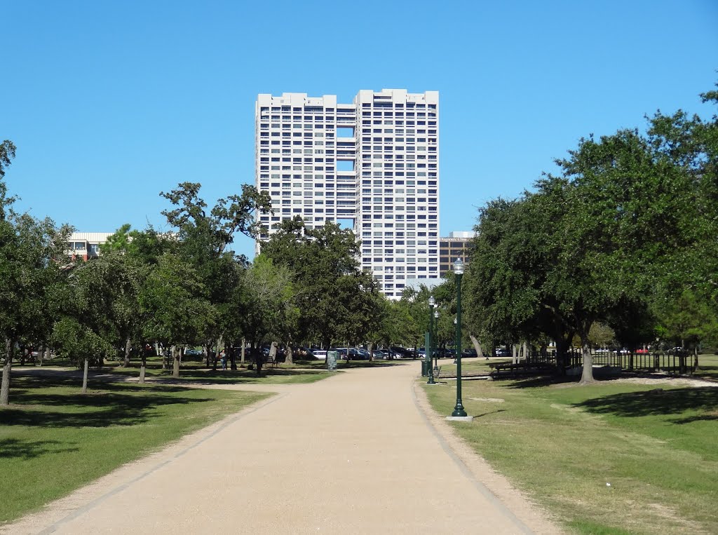 Trail in Herman Park on West side near Metro's Rice-U Light Rail Station by Wolfgang Houston