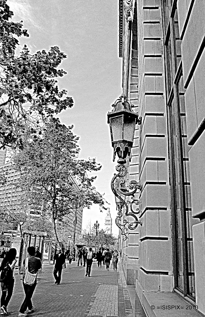 Looks East on Sacramento St • Financial District • San Francisco by Easy Street Images ©