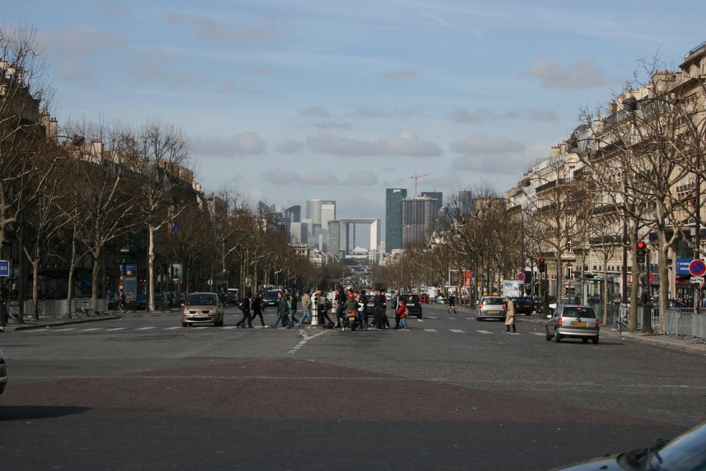 La Defense from l'Arc de Triomphe by gfairweather