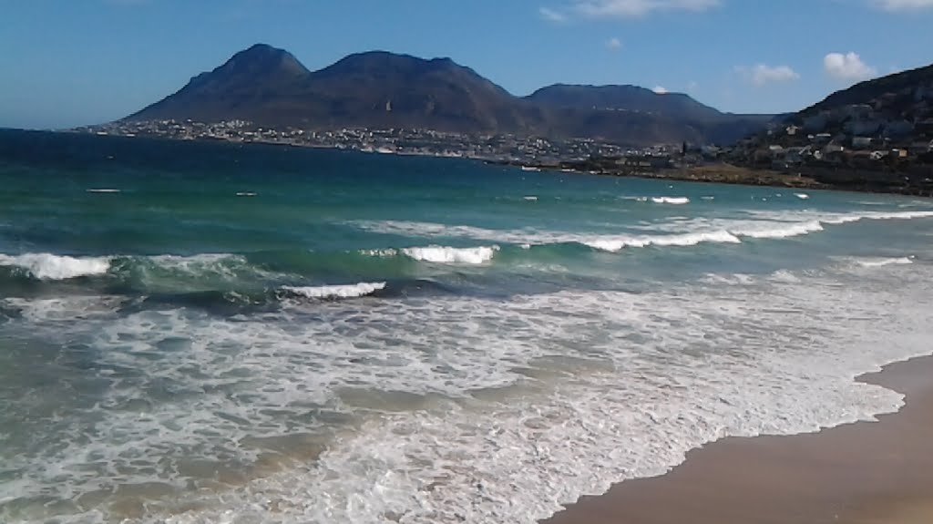 Glencairn Beach with Simon's Town in the Background by @seaef