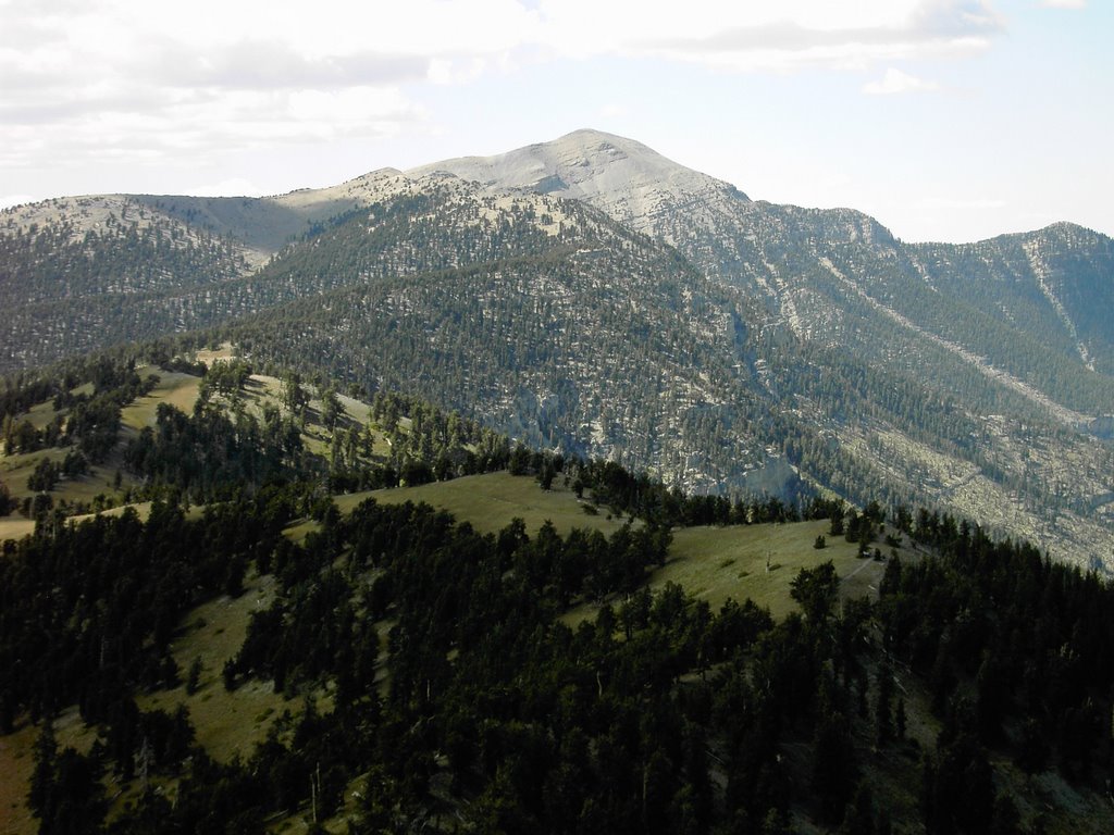 Below Griffith Peak Looking at Mount Charleston (NW) by ecirphr