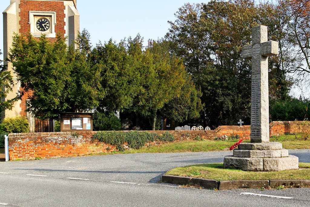 Messing War Memorial, Messing Church, Essex, Oct 2011 by keithb