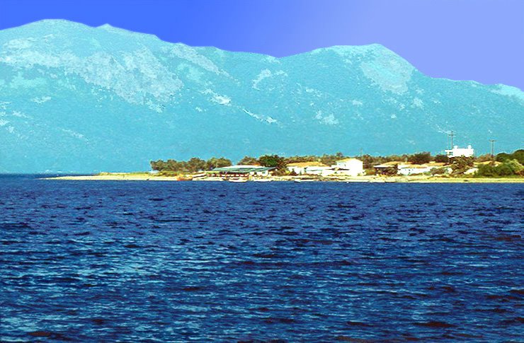 1975.09. - Greece-Lamia, a little rest on the beach, background Evia island - Görögország-Lamia, egy kis pihenő a tengerparton, háttérben Evia sziget by Péter Farsang