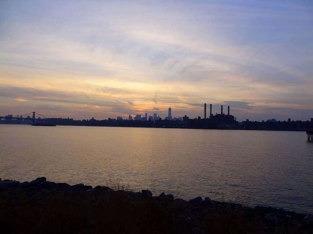 View of Manhattan from Transmitter Park. Brooklyn, New York. by MementoMori