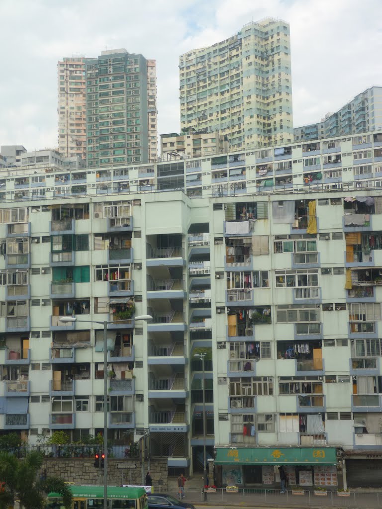 Kwun Tong, Kowloon, Hong Kong (view from the train at the station) by Sven Mueller