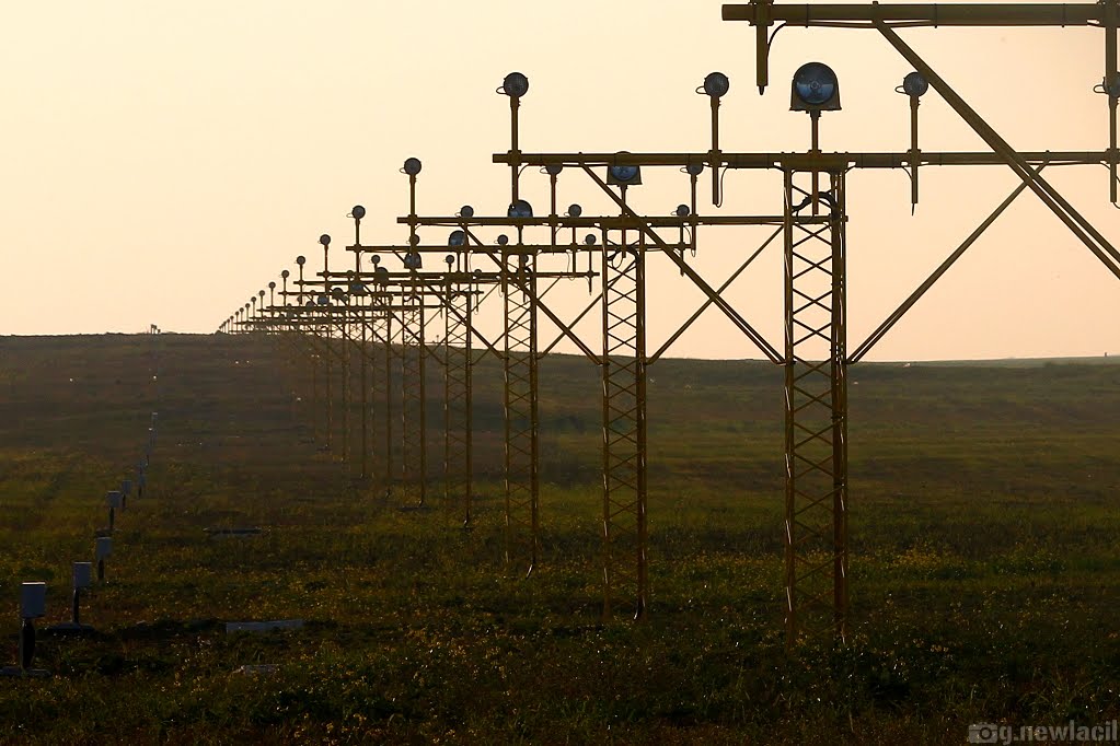 Lublin Airport - Landing Lights by Grzegorz Newlacil