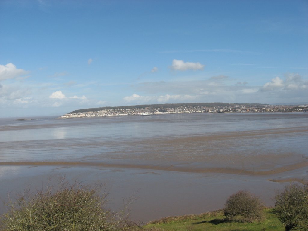 Weston Super Mare from Brean Down. by Bob&Anne Powell