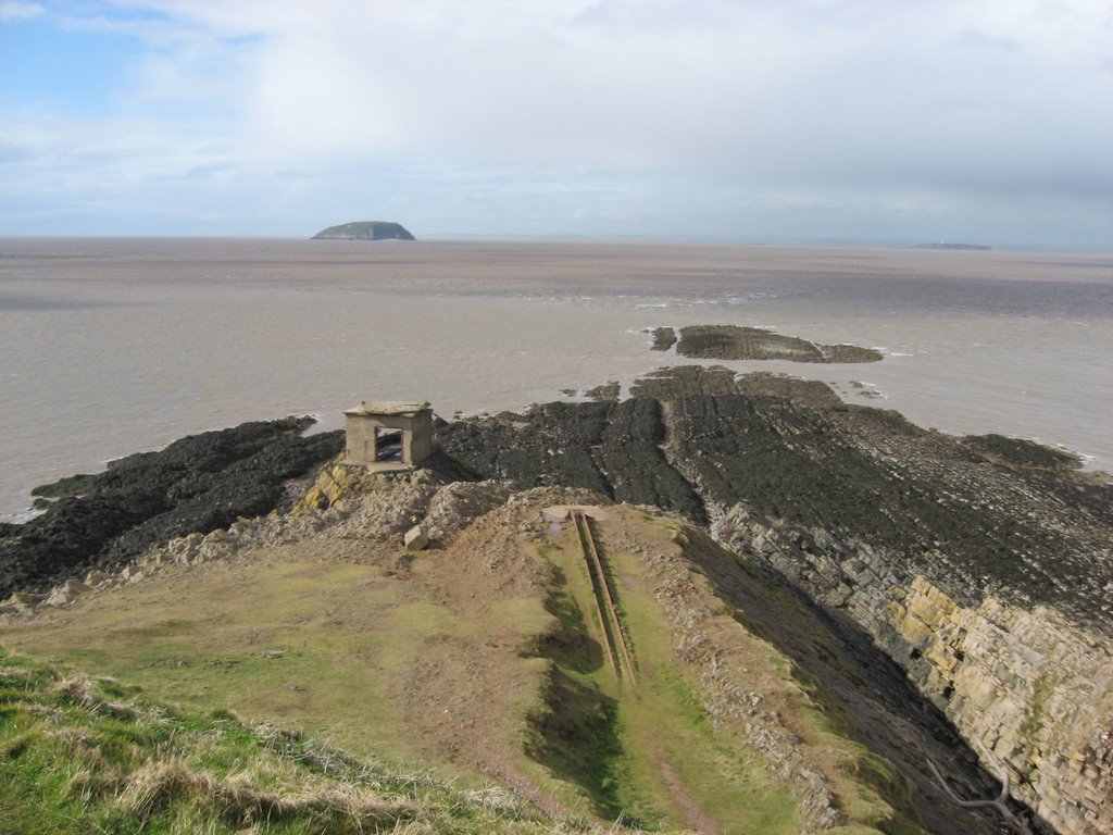 Steep Holm & Flat Holm from Brean Down. by Bob&Anne Powell