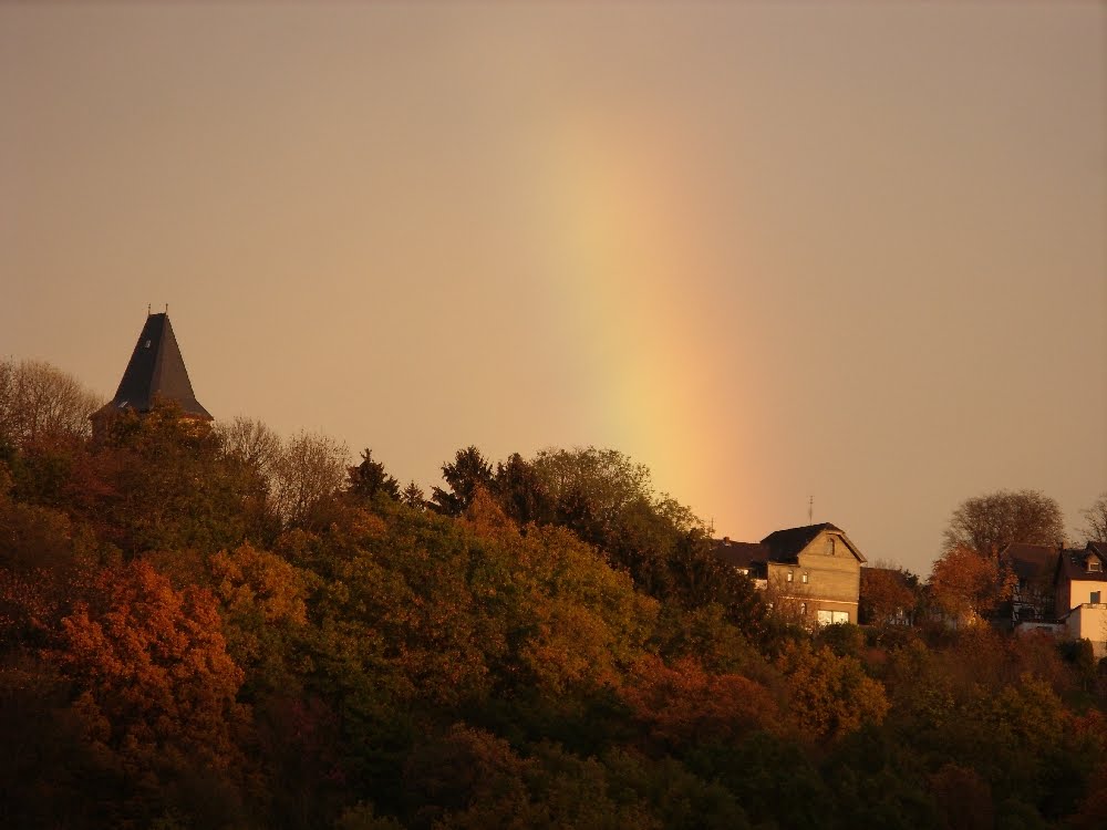 Regenbogen über Stadt Blankenberg by Roland Steinwarz