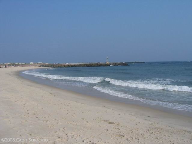 Shinnecock Inlet  Jetty from beach by gsaracino