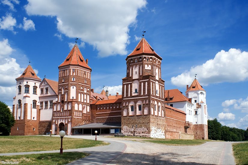 Mir Castle postcard by Tim Arbaev