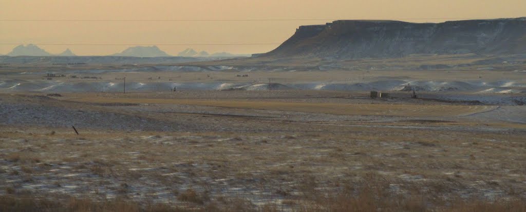 Mountains And Buttes Near Conrad MT Jan '13 by David Cure-Hryciuk