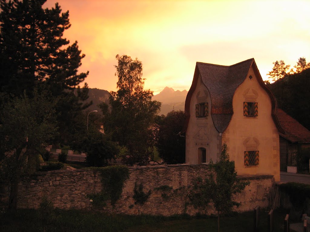 Sunset in Ilanz by Huonder