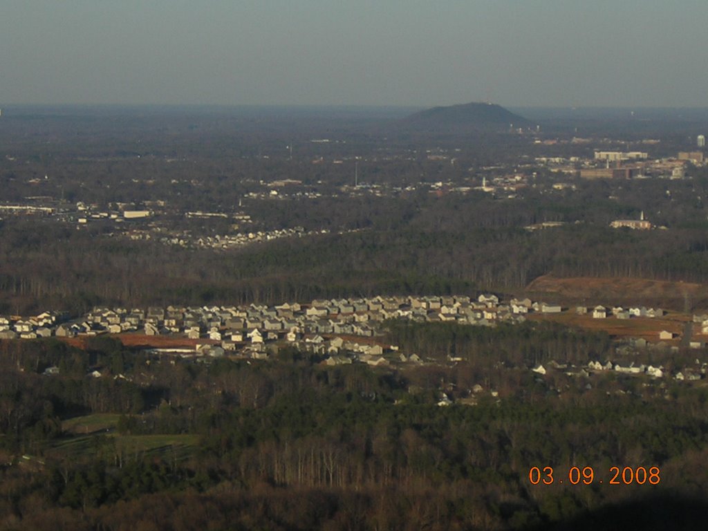 Gastonia & Spencer Mountain From Crowders Mountain 3-9-2008 by Kyle Stephen Smith