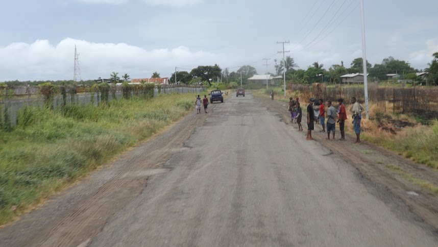 View along Road from DARU Airport, on Daru Island in Western Province, PNG, Photo by Malum Nalu, on 4-01-2013 by Peter John Tate,