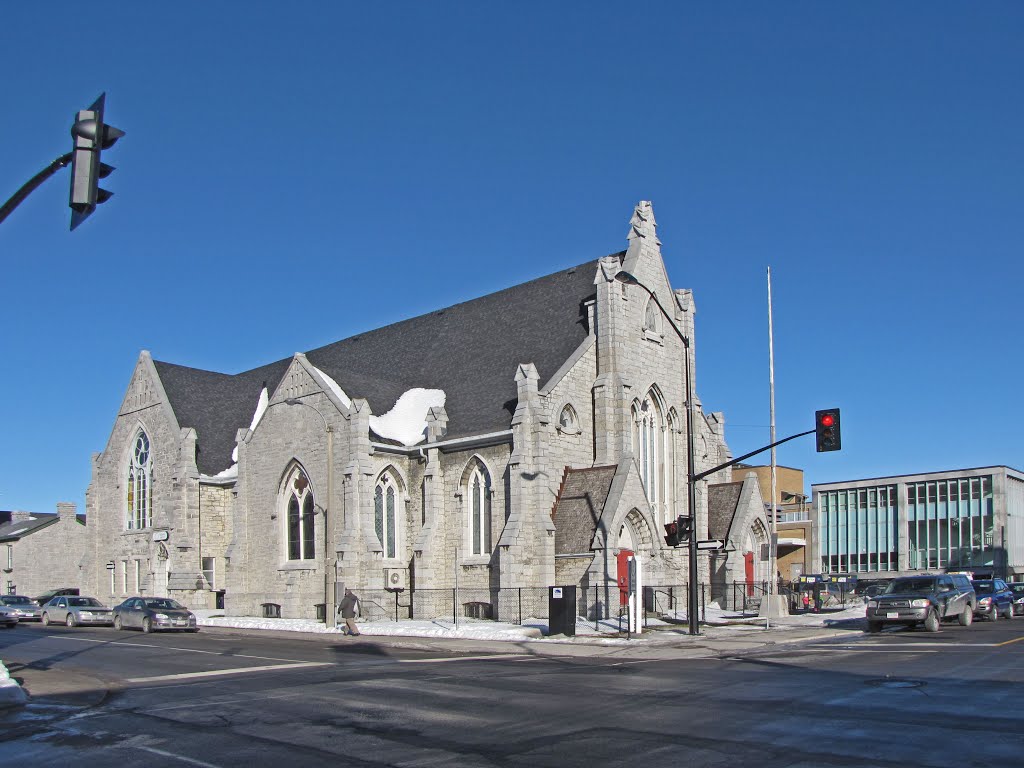 Former Congregational Church and Masonic Lodge built in 1858. Like many fine old churches, this one now serves as a day care centre, offices, and a theatre. by Steve Manders