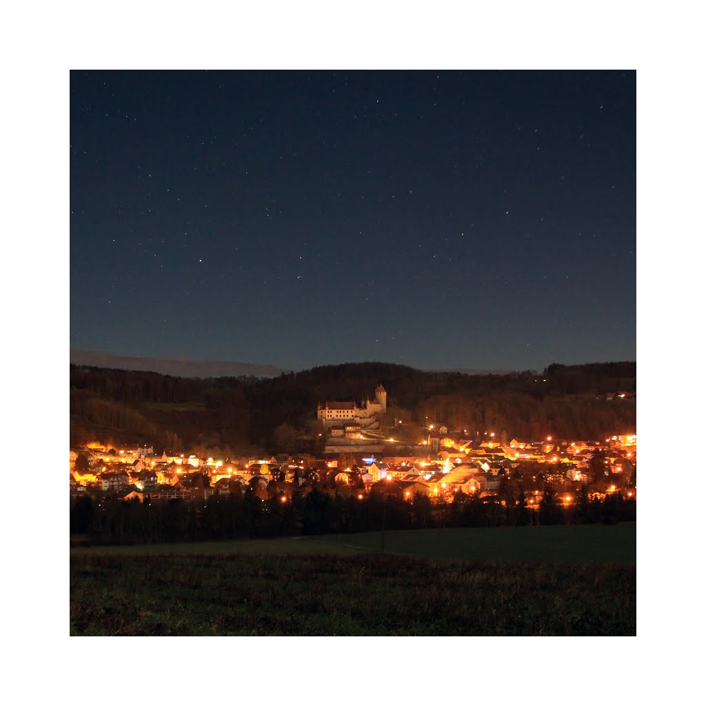 Lucens Castle by Night by Philippe Suarez