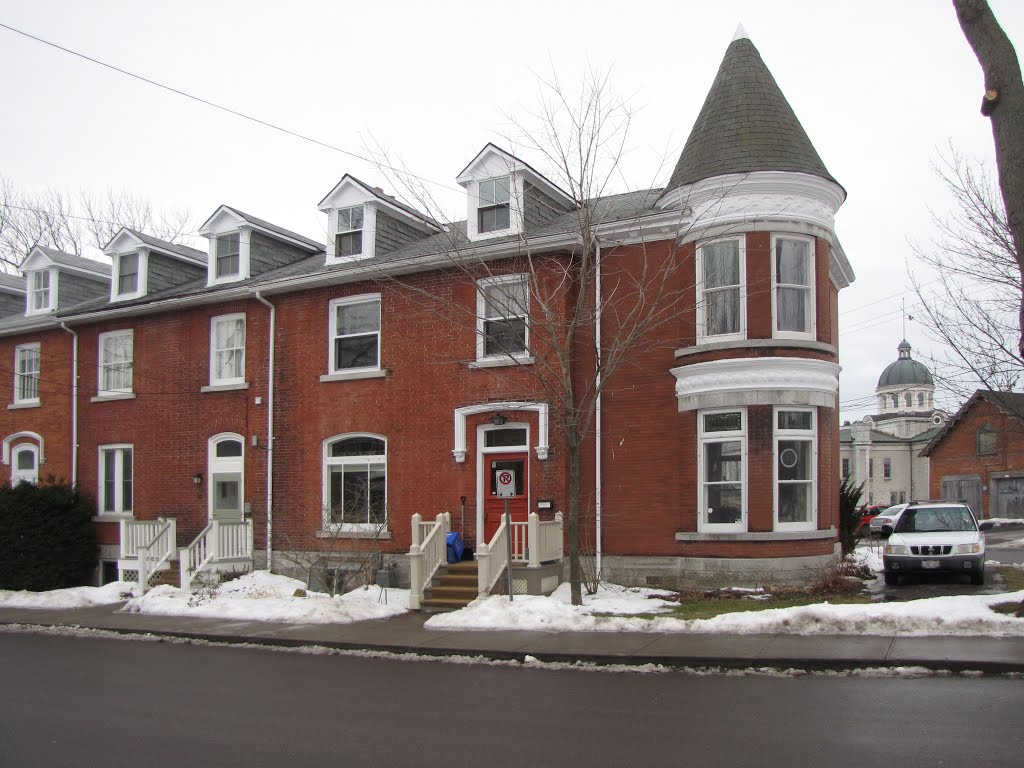 More affordable row housing built in1867, called Mozart Terrace. Municipal water was available in iron and lead pipes, sewage went through hand laid stone sewers, but it would have to have been heated by expensive wood until 1871 when coal was first available. Walls were not insulated, and the windows were single pane. The house was 21 years old before hydro was available for lights and telephone. T.V had to wait 60 more years, and the internet had to wait a century. by Steve Manders