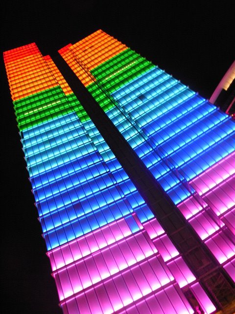 Rainbow building in Brussels by satabou