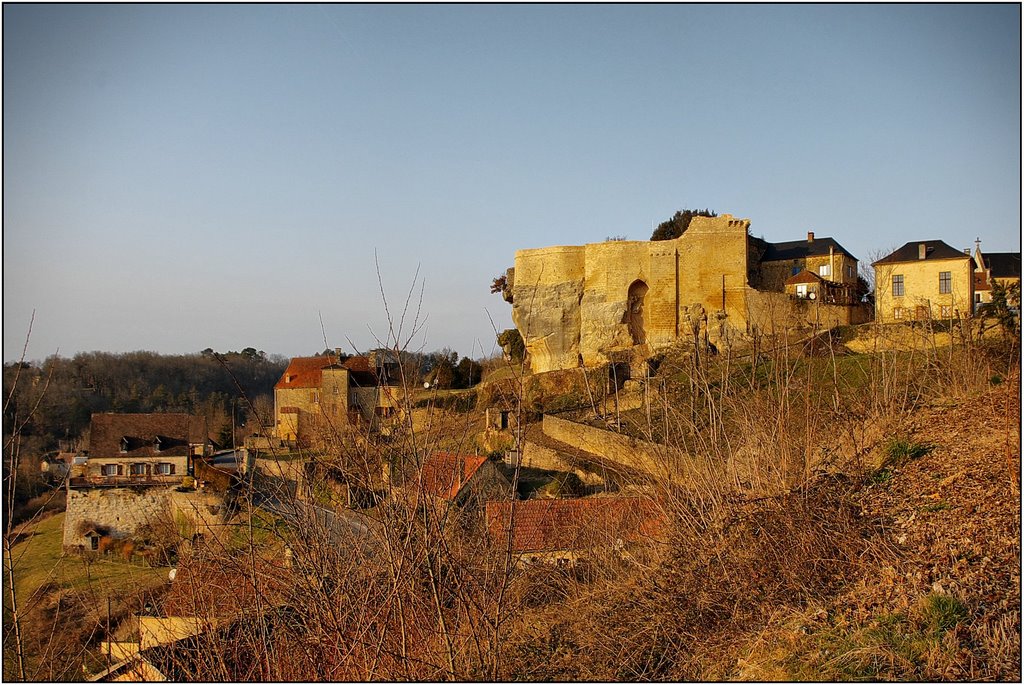 CARLUX [24] - Les restes de la forteresse. Un gros travail de restauration est en cours  (février 2008) by Michel Chanaud (Sarlat)