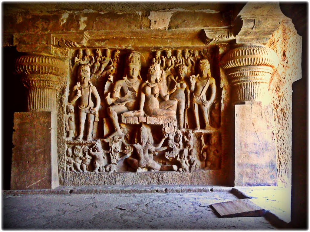 Shiva Parvati,Ellora cave by VISHAL   MEHTA