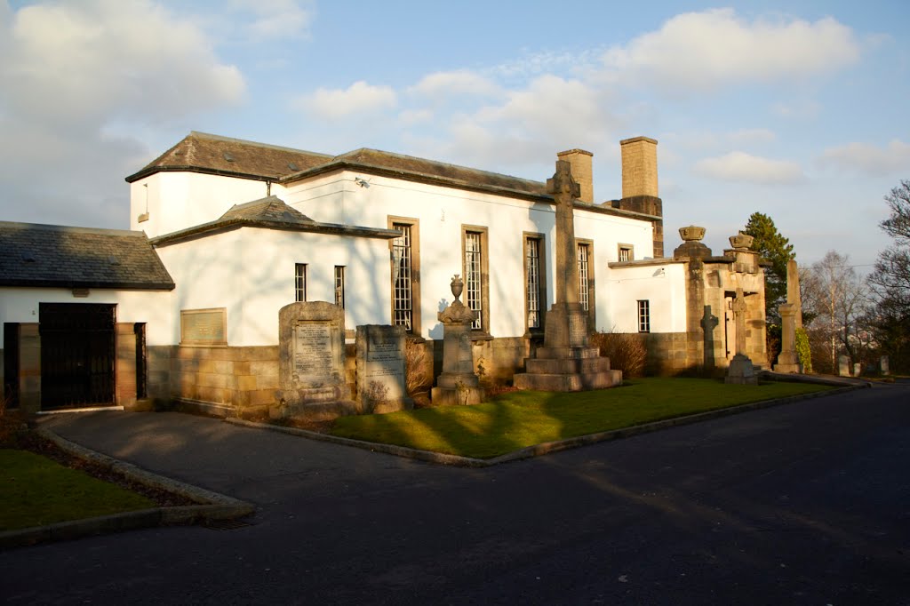 Paisley Woodside Crematorium Entrance. by Kingdavidofscotland