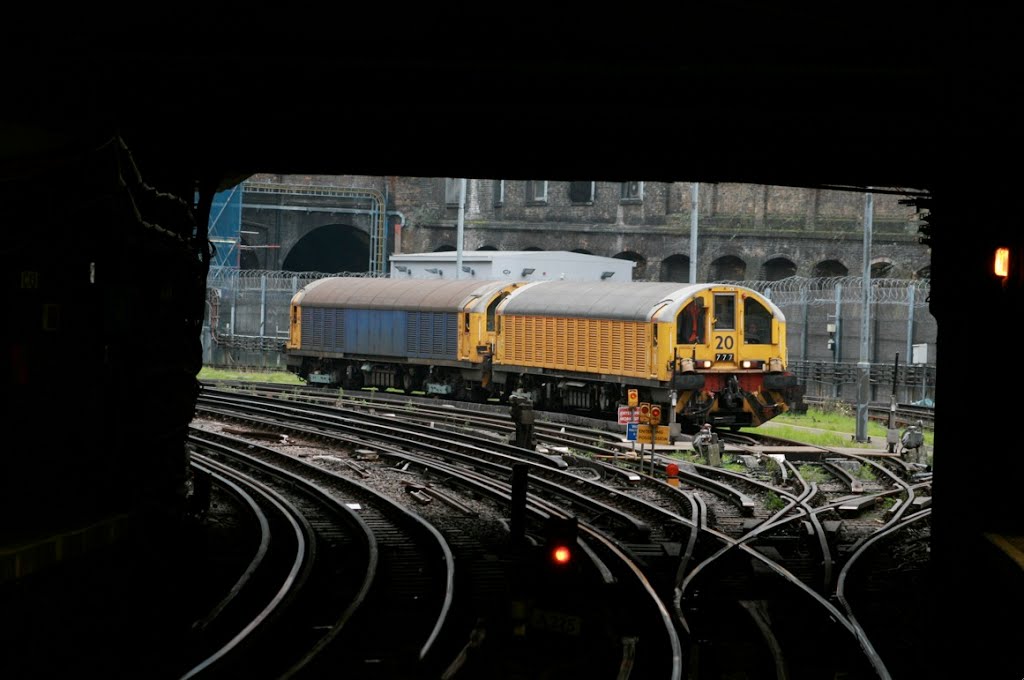 London Underground battery-electric locomotives at Farringdon, January 13, 2013. by melvilla1903