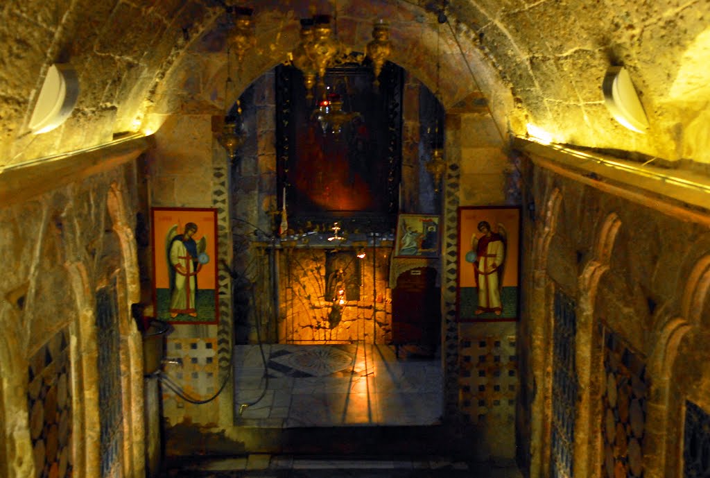 St. Gabriel Greek-Orthodox Church in Nazareth. The barrel-vaulted Chapel of the Spring. by nadiakushnir