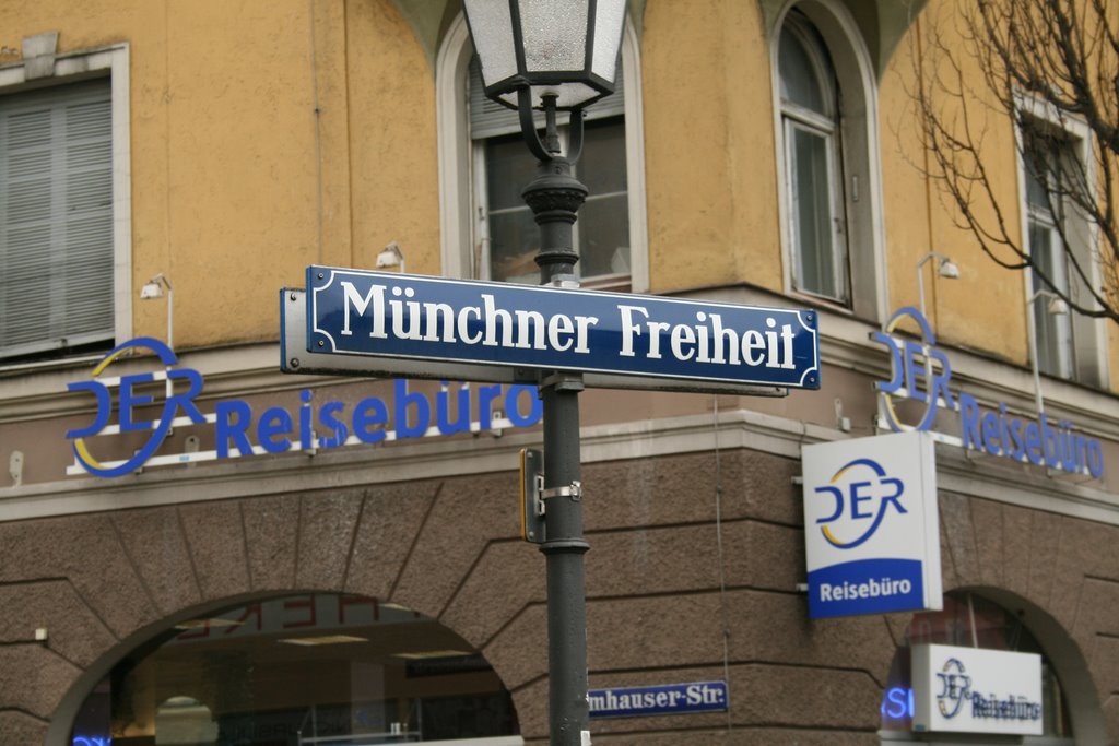 Munich - Münchner Freiheit road sign by O_Canada