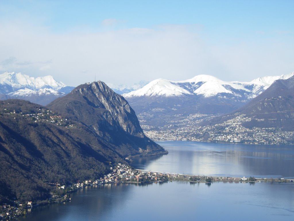 Melide and San Salvatore seen from Serpiano by Olivier Vuigner