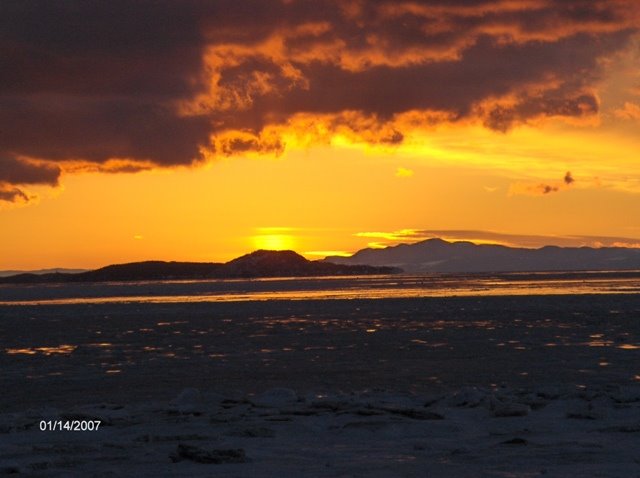 Winter Sunset in Kamouraska by Nathalie Bossé