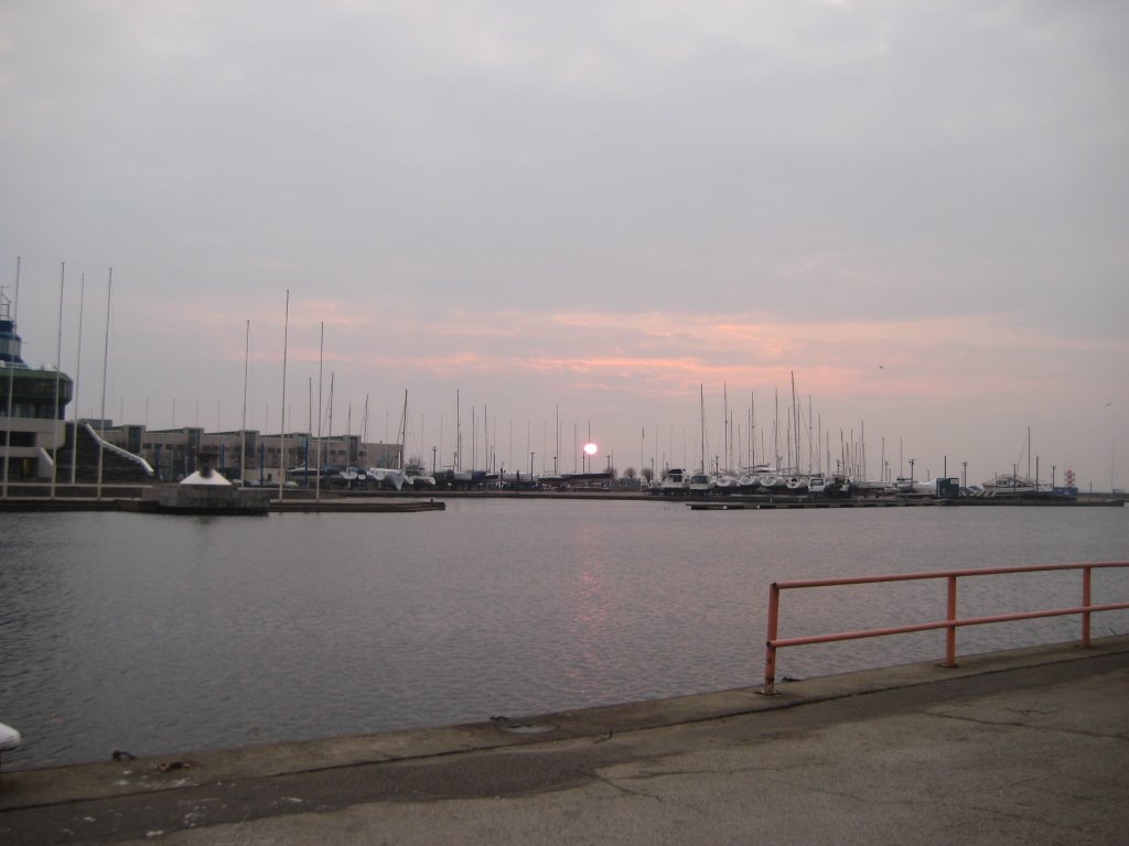 View to yachts on Pirita pier by Andrei Kortsak