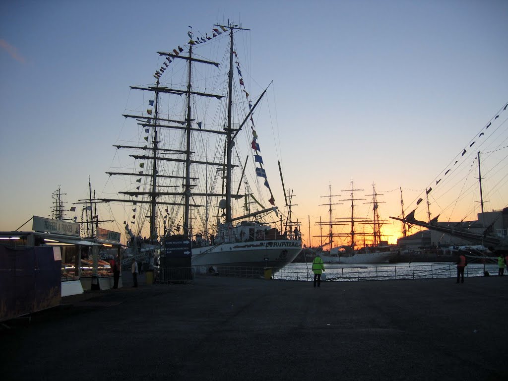 Tall Ships in the Sunset. by RONKENJOHN129