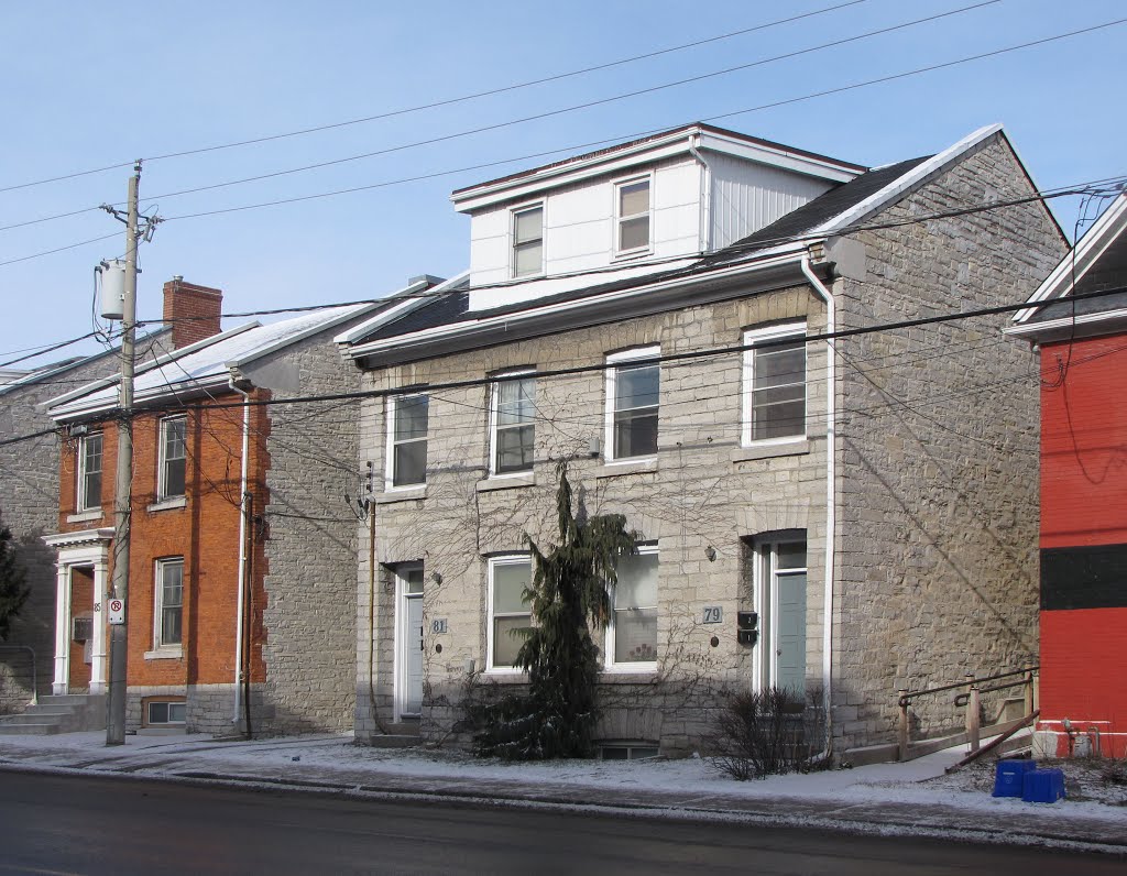 Semi-detached houses like this were very common in 1850 when it was built. They may not have had municipal water and sewer when it was built, but it would have been available shortly after. It relied on wood heat and it was expensive, and the house would not have been insulated. Water mains and sewers were hand dug, and had to go at least 1.2 m. (4 ft.) deep to get below the frost line to prevent freezing. It was slow and expensive to install. Plagues made municipal water a necessity. by Steve Manders