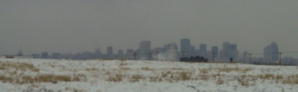 Downtown Edmonton From Afar And The Prairie In Far Southeast Edmonton Jan '13 by David Cure-Hryciuk