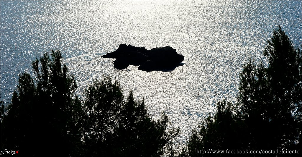 Lo scoglio dello scialandro in controluce , Sapri by Costa del Cilento