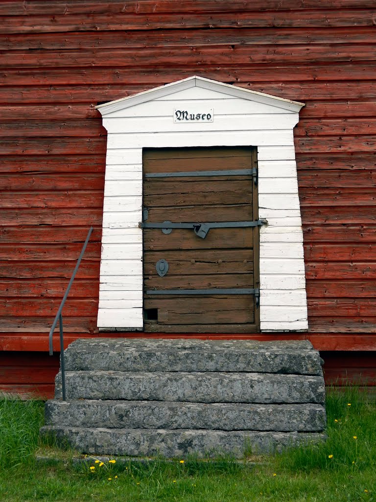 Steps and door Local History Museum Karvia, Finland.. by rai-rai