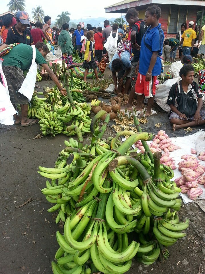 Bananas at Lae Produce Market area near AirCorps Road in Lae, in MOROBE Province, PNG, Photo by Sarah R. H. Todd, on 26-01-2013 by Peter John Tate,